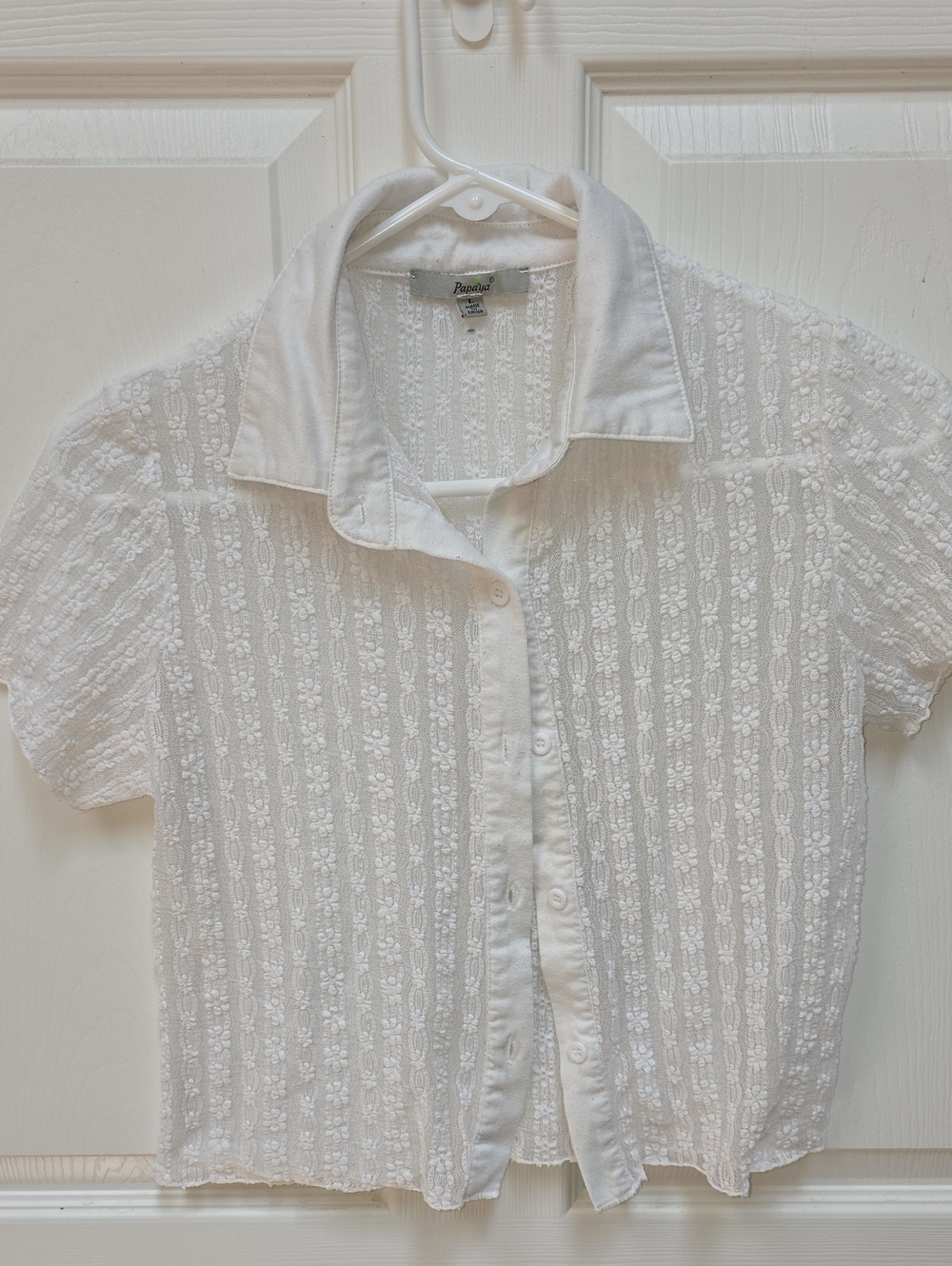 Papaya White Eyelet Lace Top